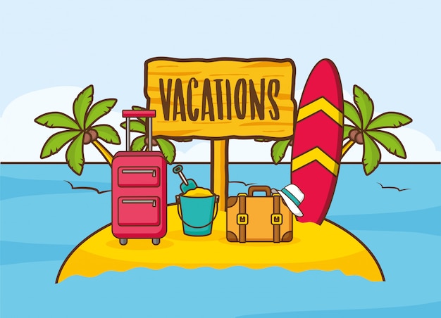 Beach Vacations Free Vector