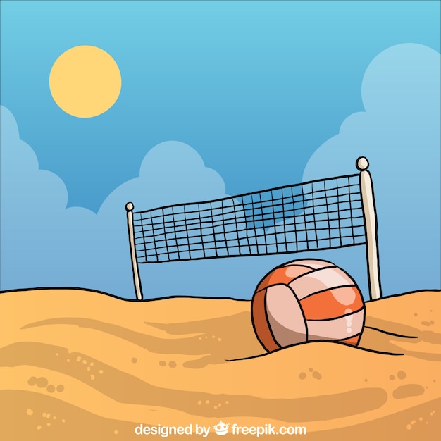 Beach volleyball Vector Free Download