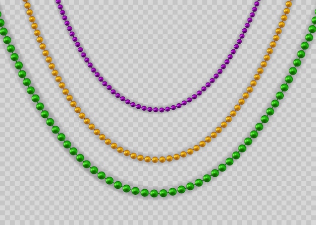 Premium Vector | Beads for mardi gras for decoration concept.