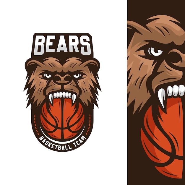 Premium Vector | Bear basketball sports mascot logo design