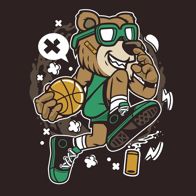 teddy bear holding basketball