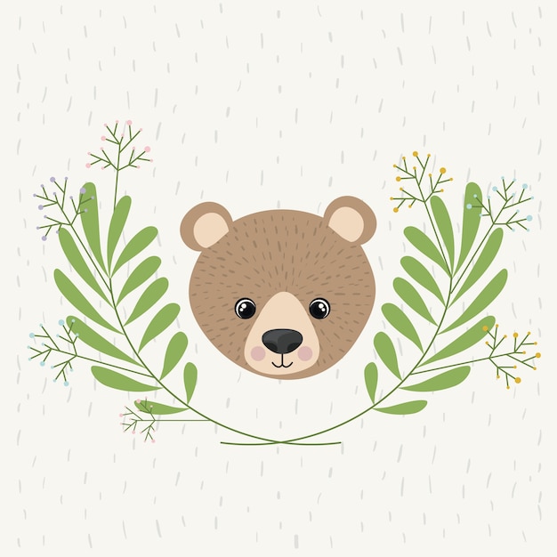 Premium Vector | Bear cute wildlife icon