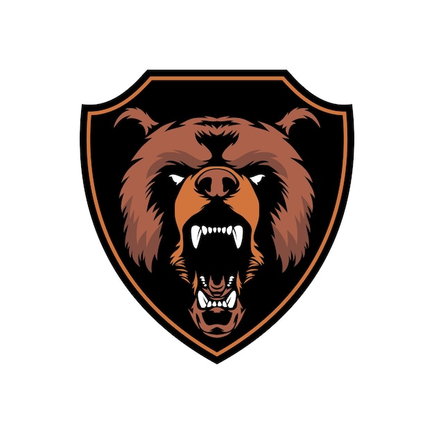 Premium Vector | Bear head trophy