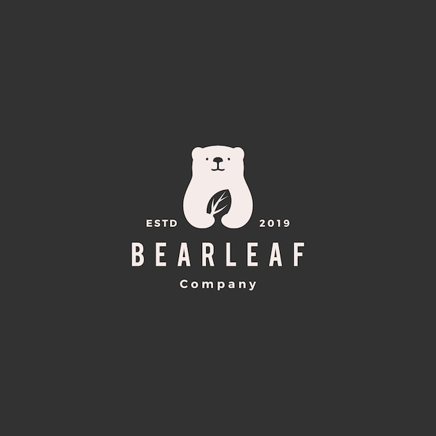 Premium Vector | Bear leaf leaves natural nature logo