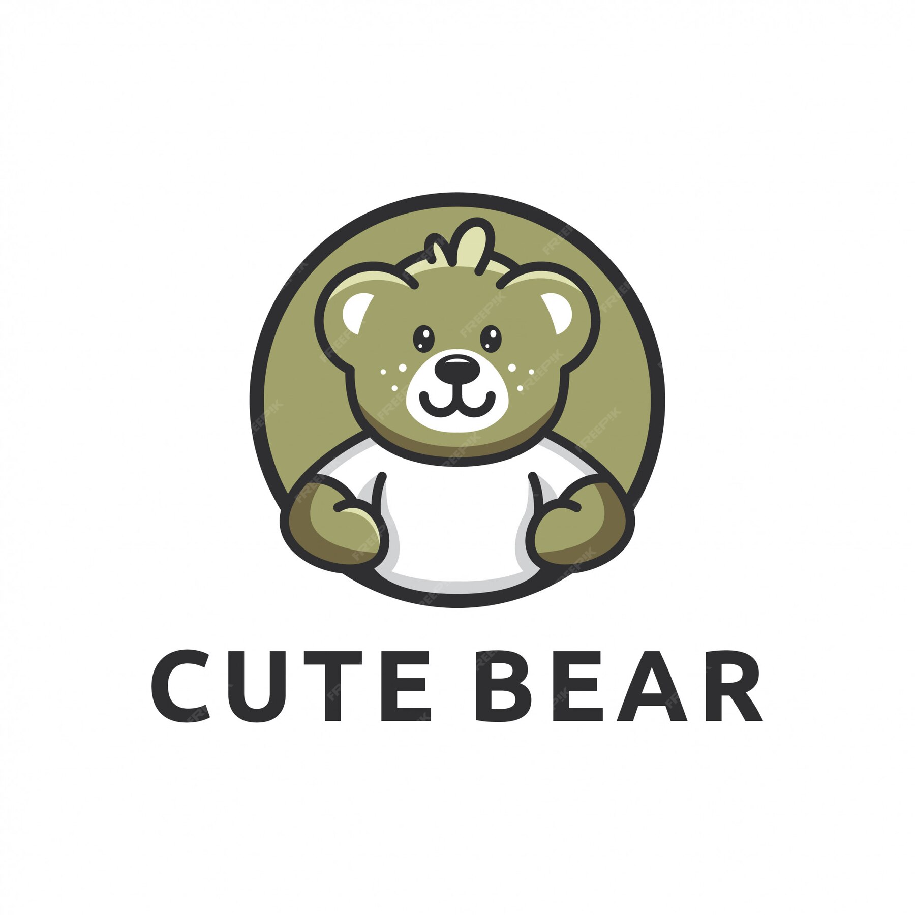 Premium Vector | Bear logo design cute cartoon vector template