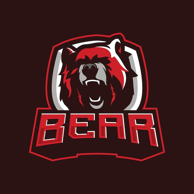 Premium Vector | Bear mascot logo design for sport isolated on brown