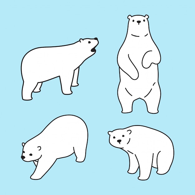 Premium Vector | Bear polar cartoon character illustration