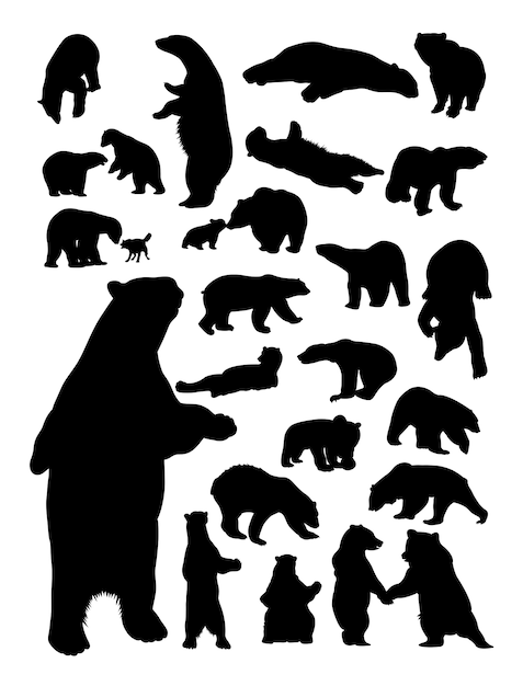 Download Bear silhouette Vector | Premium Download