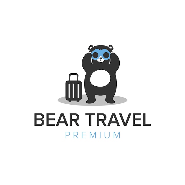 Premium Vector | Bear travel logo icon vector template