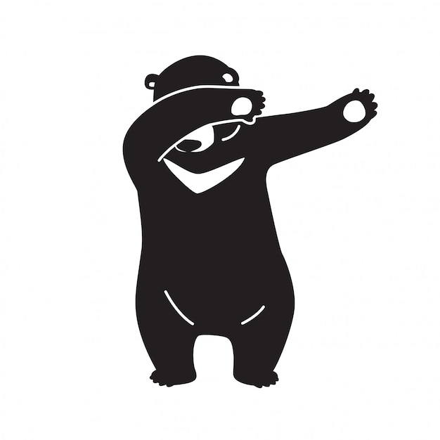 Bear vector polar dab dance Premium Vector