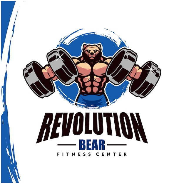 Download Free Bear With Strong Body Fitness Club Or Gym Logo Premium Vector Use our free logo maker to create a logo and build your brand. Put your logo on business cards, promotional products, or your website for brand visibility.