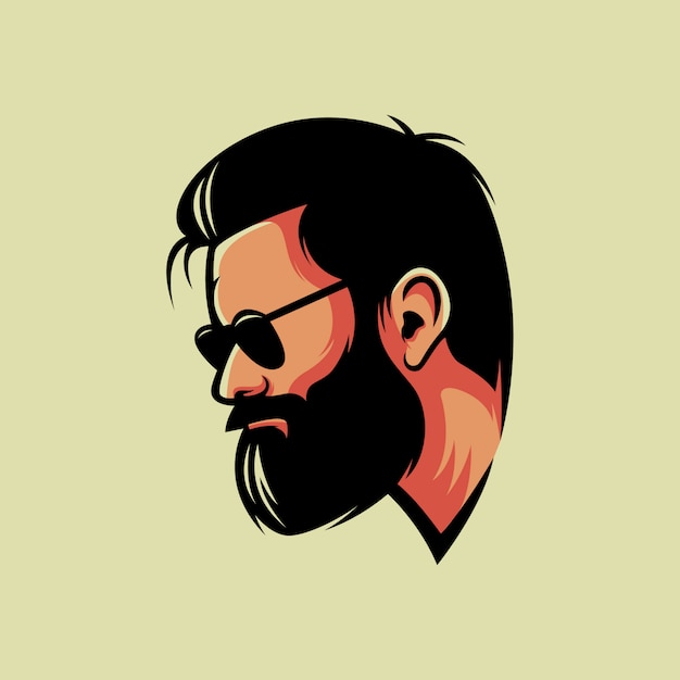 Premium Vector | Beard man logo design