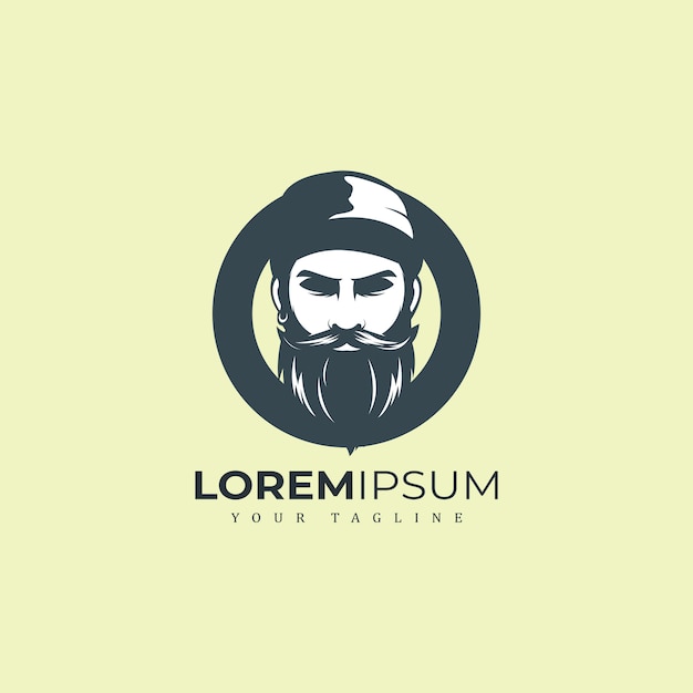 Beard man logo premium | Premium Vector