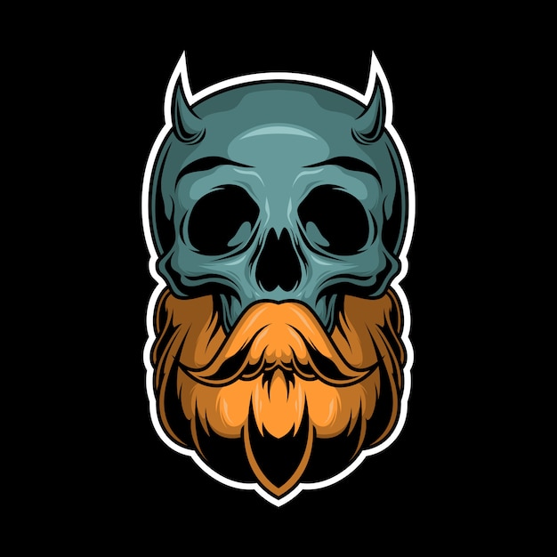 Premium Vector | Bearded demon skull