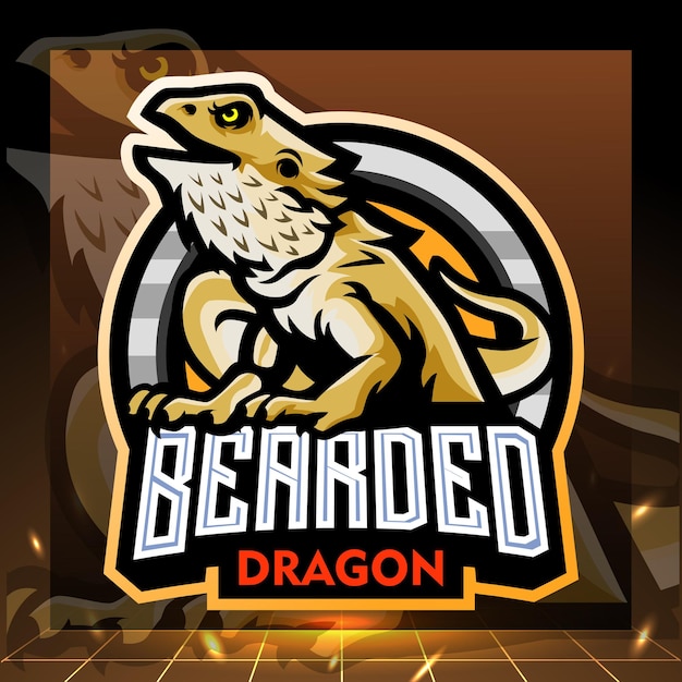 Premium Vector | Bearded dragon mascot esport logo design