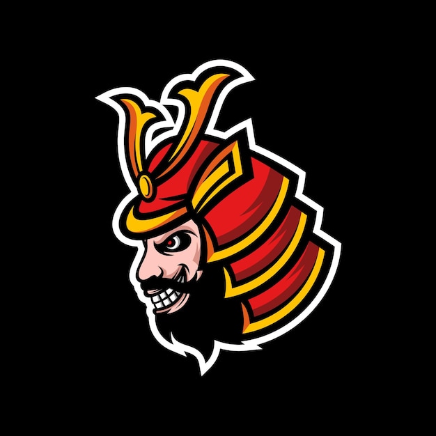 Premium Vector | Bearded samurai