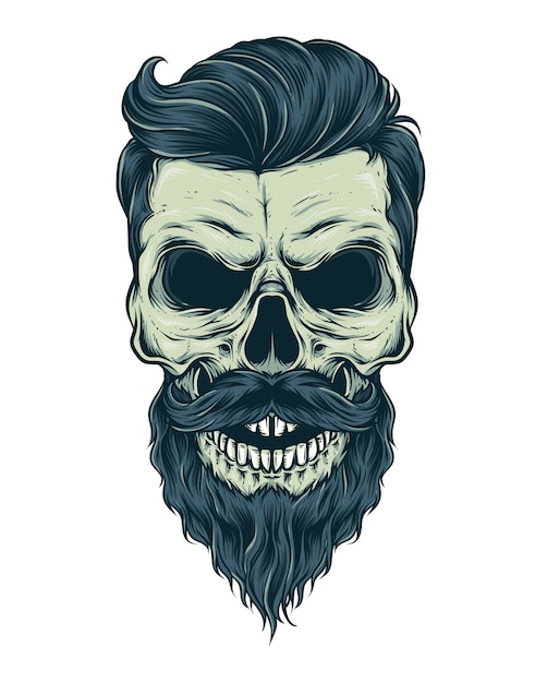 Premium Vector | Bearded skull vector