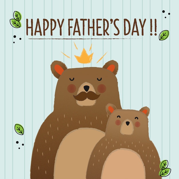 Premium Vector Bears Card For The Fathers Day