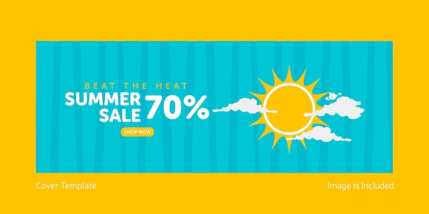 Premium Vector Beat The Heat Summer Sale Cover Page Design