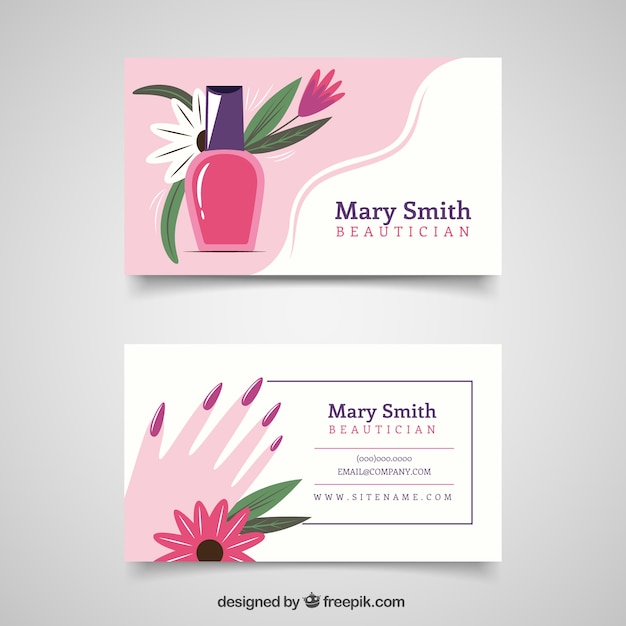 Beautician Business Card Free Vector