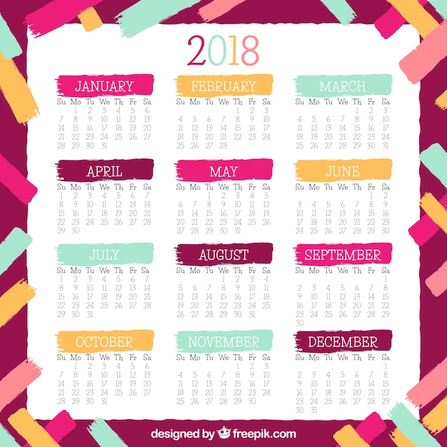 Free Vector | Beautiful 2018 calendar