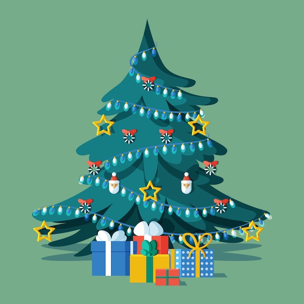 Free Vector | Beautiful 2d christmas tree concept