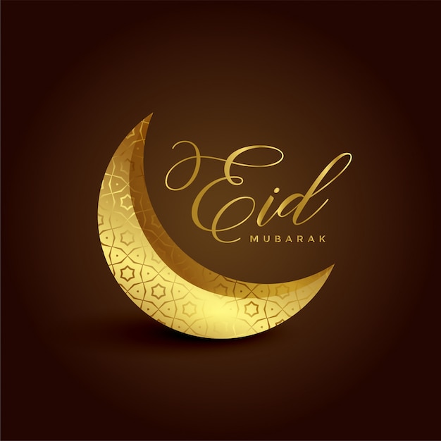 Beautiful 3d golden crescent moon for eid festival Vector | Premium ...