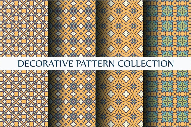 Premium Vector | Beautiful abstract motif pattern set