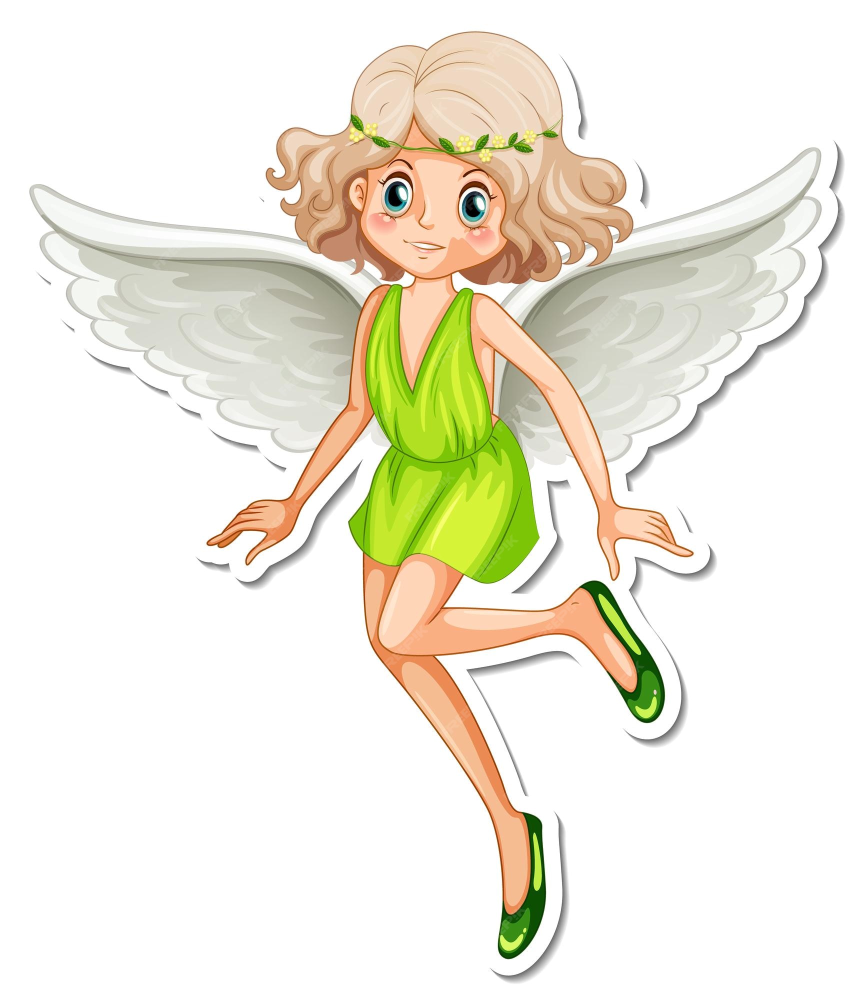 Free Vector Beautiful Angel Cartoon Character Sticker 