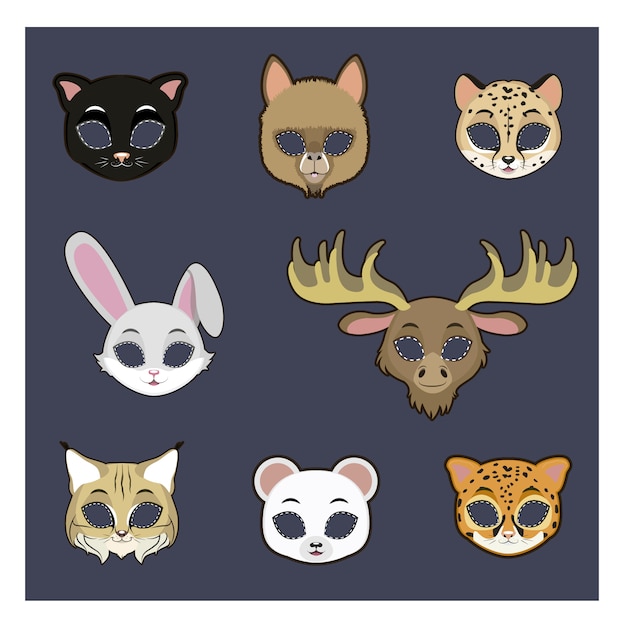 Download Beautiful animal mask collection Vector | Free Download