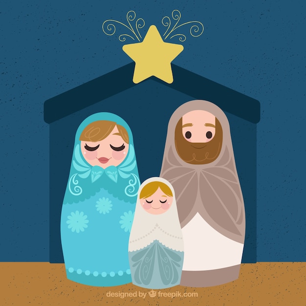 Beautiful background of nativity scene with\
star