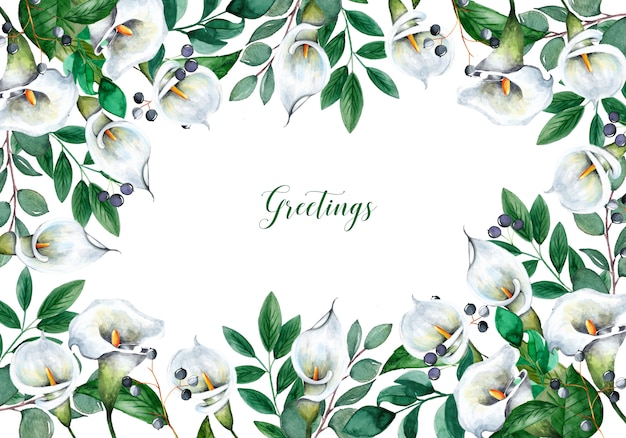 Beautiful background with watercolor flowers | Premium Vector