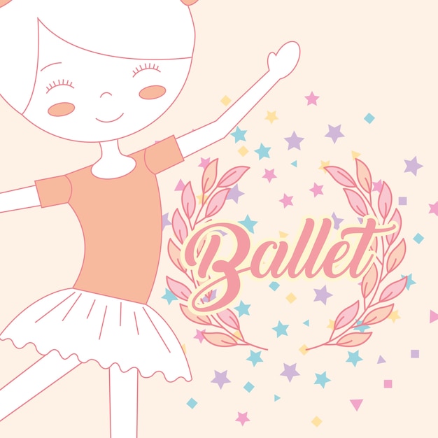 Premium Vector | Beautiful ballerina ballet stars emblem