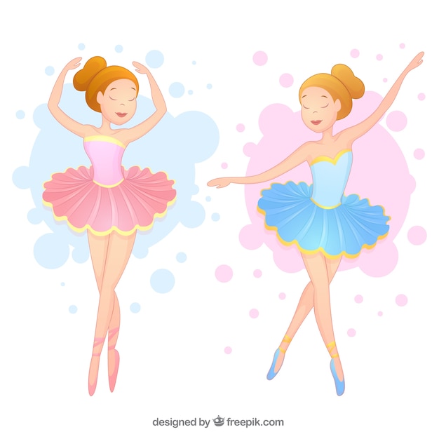 Beautiful ballerinas in two colors