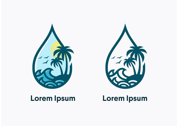Beautiful beach vibes logo Premium Vector