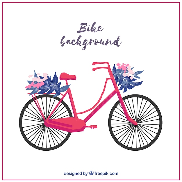 Beautiful bicycle background with floral\
ornament