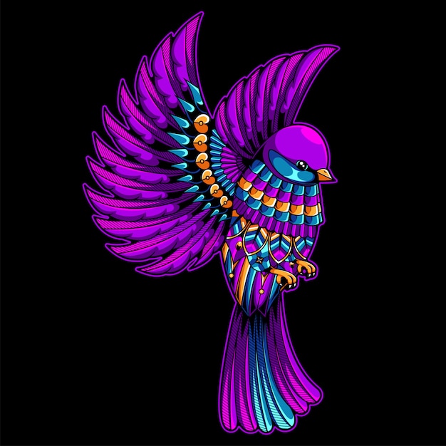 Download Premium Vector | Beautiful bird illustration, colorful ...