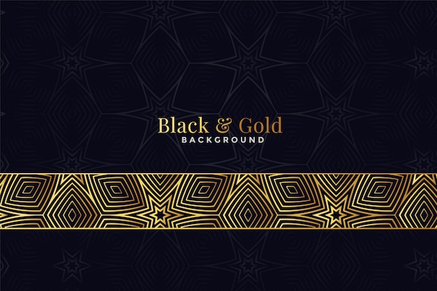 Free Vector | Beautiful black and golden pattern