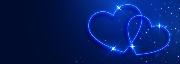 Free Vector | Beautiful blue hearts banner background