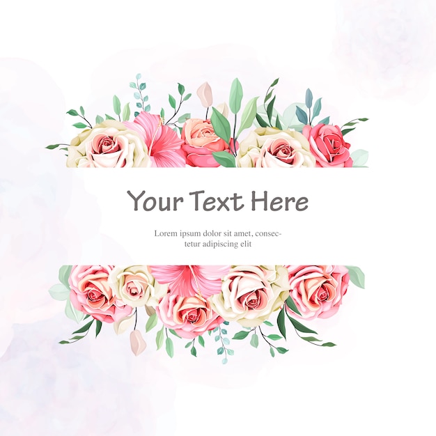 Premium Vector | Beautiful bouquet wedding card