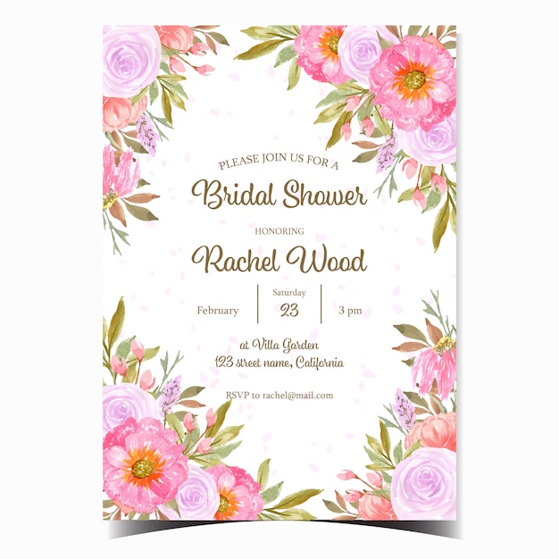 Premium Vector | Beautiful bridal shower invitation card