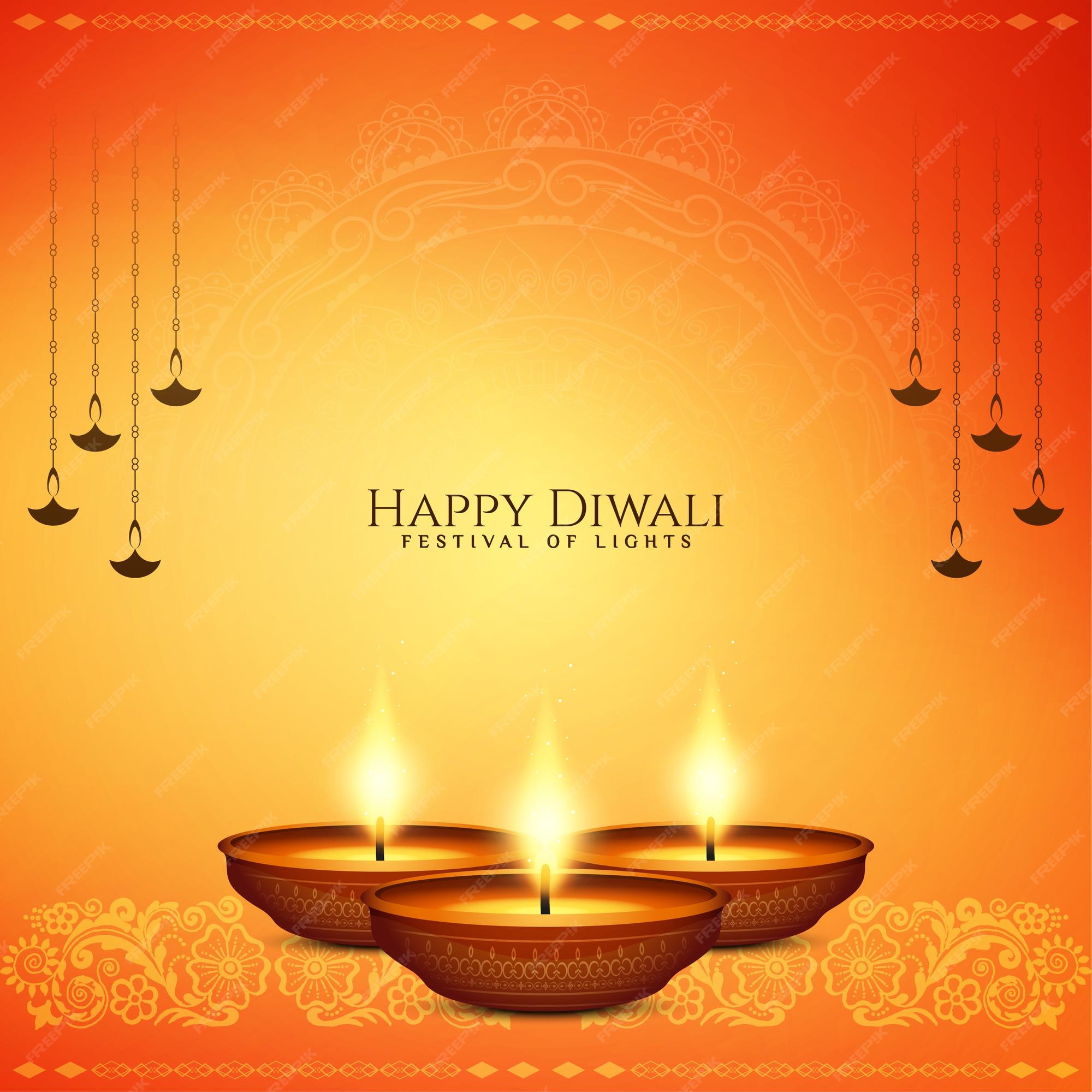 Premium Vector | Beautiful bright happy diwali hindu festival ...