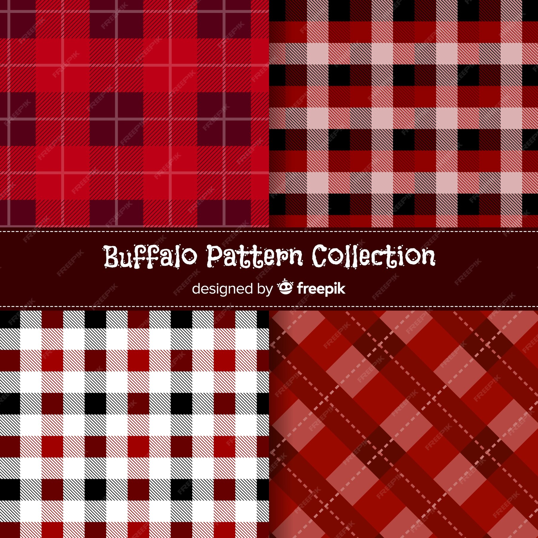 Free Vector | Beautiful buffalo pattern collection