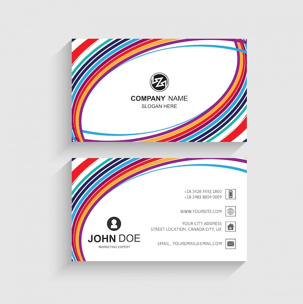 Download Free Beautiful Business Card Template With Wave Design Free Vector Use our free logo maker to create a logo and build your brand. Put your logo on business cards, promotional products, or your website for brand visibility.