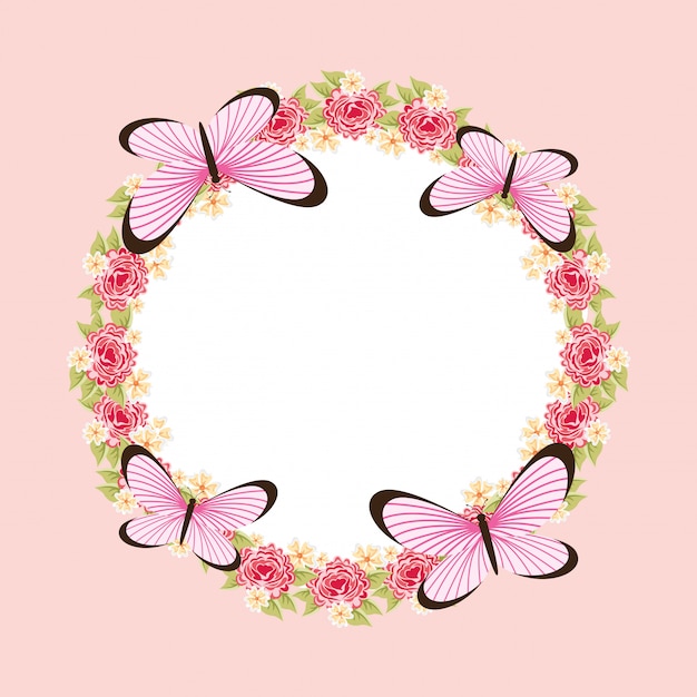 Download Free Vector | Beautiful butterfly frame