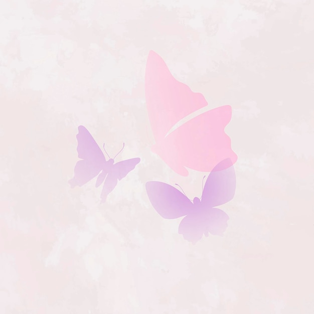 Free Vector | Beautiful butterfly logo element, pink vector creative ...