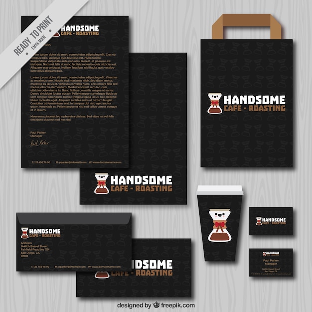 Download Free Download Free Beautiful Cafe Stationery Pack Vector Freepik Use our free logo maker to create a logo and build your brand. Put your logo on business cards, promotional products, or your website for brand visibility.