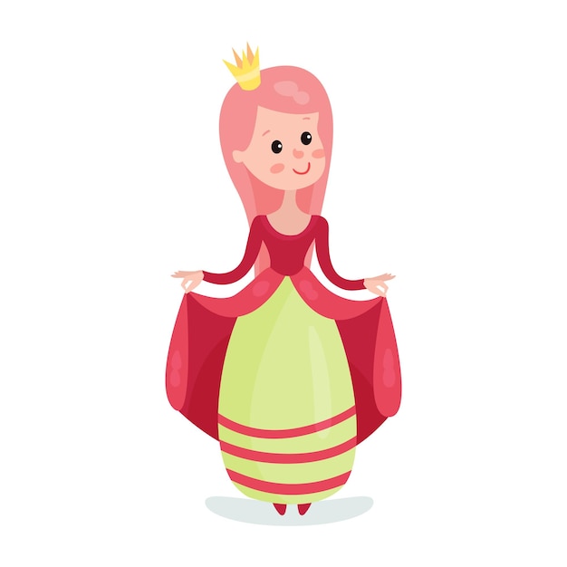 Premium Vector | Beautiful cartoon princess girl character in a ball ...