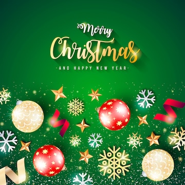 Free Vector | Beautiful christmas banner with green background