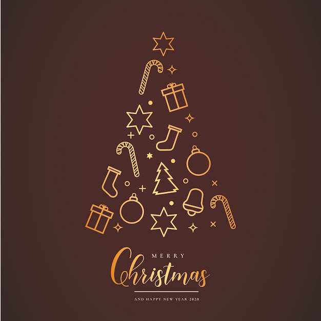 Free Vector | Beautiful christmas card with tree